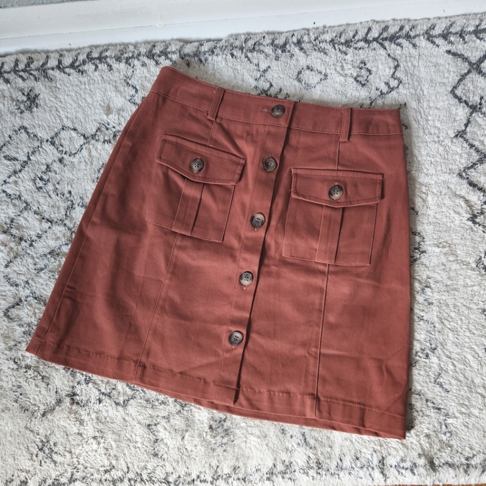 NWOT- Rusty Copper Button Skirt- MINE- Small